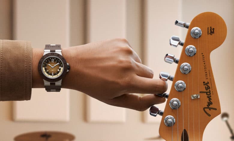 Bvlgari apresenta edição limitada do relógio Bvlgari Aluminium GMT em parceria inédita com a Fender